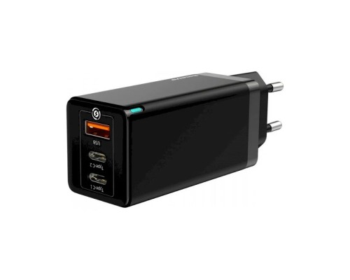 Зарядное устройство Baseus GaN5 Pro Fast Charger 2C+U 65W + кабель Type-C to Type-C PD100W 1m (CCGP120201), черный