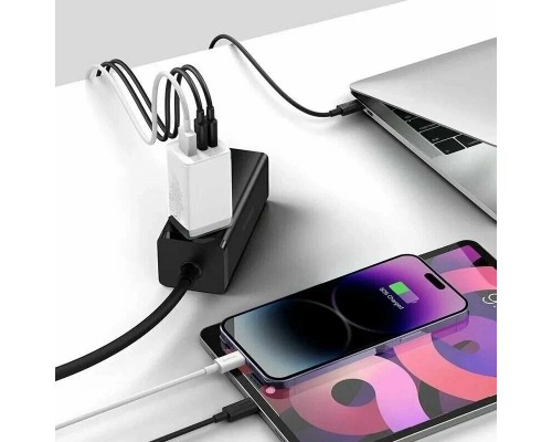 Зарядное устройство Baseus GaN5 Pro Fast Charger 2C+U 65W + кабель Type-C to Type-C PD100W 1m (CCGP120202), белый