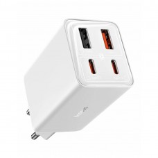 Зарядное устройство Baseus GaN6 Pro Fast Charger 2C+2U 65W + кабель Type-C to Type-C 1m (P10162701213-00), белый