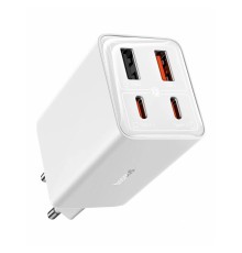 Зарядное устройство Baseus GaN6 Pro Fast Charger 2C+2U 65W + кабель Type-C to Type-C 1m (P10162701213-00), белый