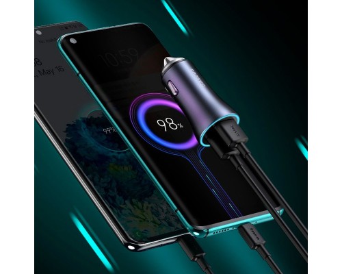 Автомобильная зарядка Baseus Golden Contactor Pro U+C 40W с кабелем Type-C to Lightning1.0m, темно-серый (TZCCJD-B0G)