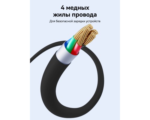 Кабель Baseus Silky Series Fast Charging Cable Type-C - Type-C 100w 2m черный (P10377704113-01)