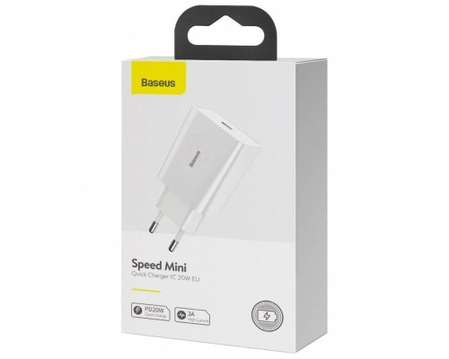 Зарядное устройство Baseus Speed Mini Quick Charger Type-C 20W, White (CCFS-SN02)