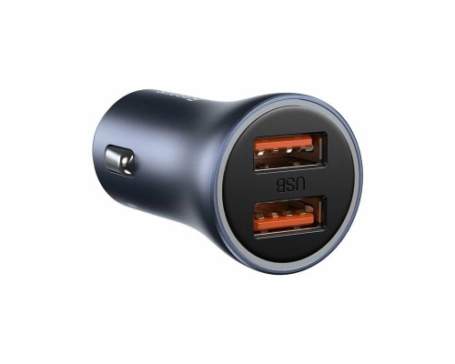 Автомобильная зарядка Baseus Golden Contactor Pro U+U 40W с кабелем USB to Type-C 5A 1.0m, темно-серый (TZCCJD-A0G)