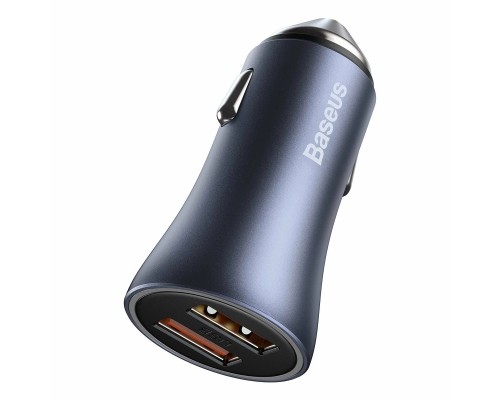 Автомобильная зарядка Baseus Golden Contactor Pro U+U 40W с кабелем USB to Type-C 5A 1.0m, темно-серый (TZCCJD-A0G)