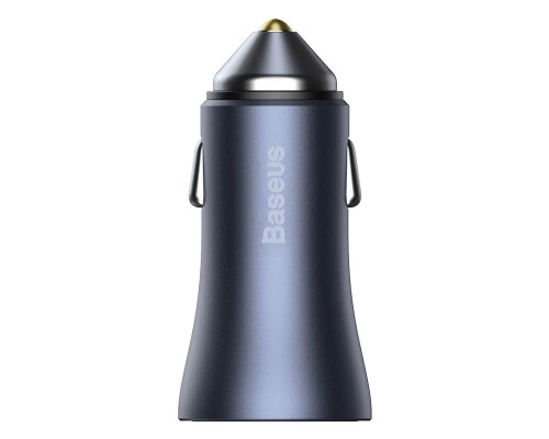 Автомобильная зарядка Baseus Golden Contactor Pro U+U 40W с кабелем USB to Type-C 5A 1.0m, темно-серый (TZCCJD-A0G)