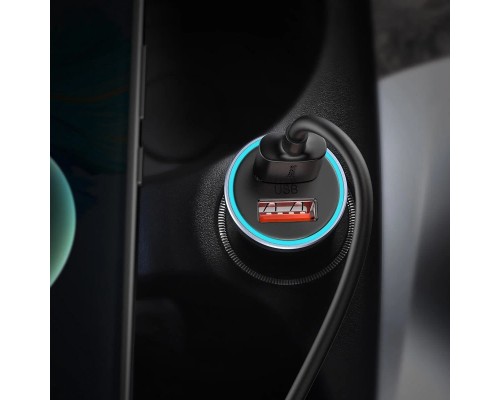 Автомобильная зарядка Baseus Golden Contactor Pro U+U 40W с кабелем USB to Type-C 5A 1.0m, темно-серый (TZCCJD-A0G)