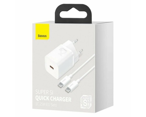 Зарядное устройство Baseus Super Si Quick Charger 1хC 25W EU (TZCCSUP-L02) белый