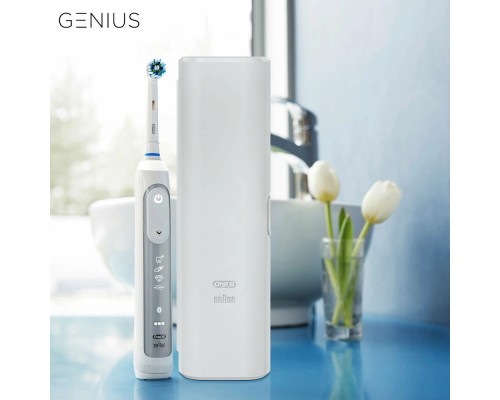 Электрическая зубная щетка Oral-B Genius 8000, белая (D 701.515.5XC), белый/серебристый
