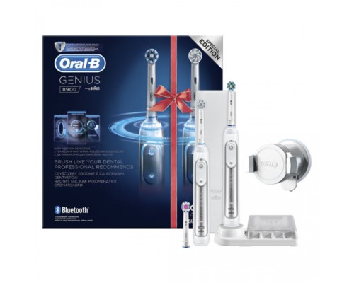 Электрическая зубная щетка Oral-B Genius 8900 White D701.535.5XC (2 шт)