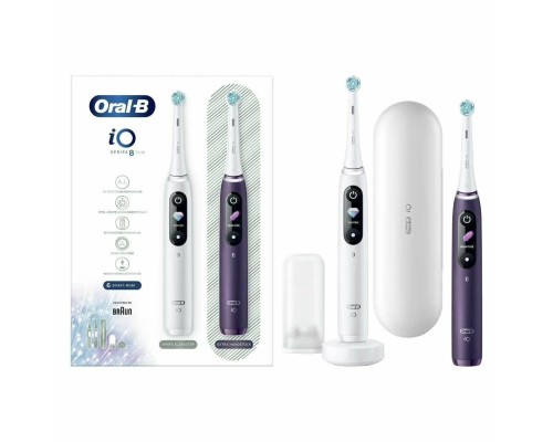 Электрическая зубная щетка Braun Oral-B iO Series 8 DUO,  white alabaster/violet ametrine
