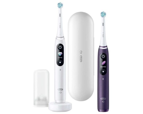 Электрическая зубная щетка Braun Oral-B iO Series 8 DUO,  white alabaster/violet ametrine