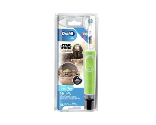 Электрическая зубная щетка Oral-B Vitality Kids Mandalorian D100.413.2K, зеленый
