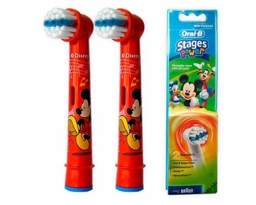 Сменная насадка для зубных щеток Oral-B Kids Stages Power Микки Маус, детские, 2шт, блистер