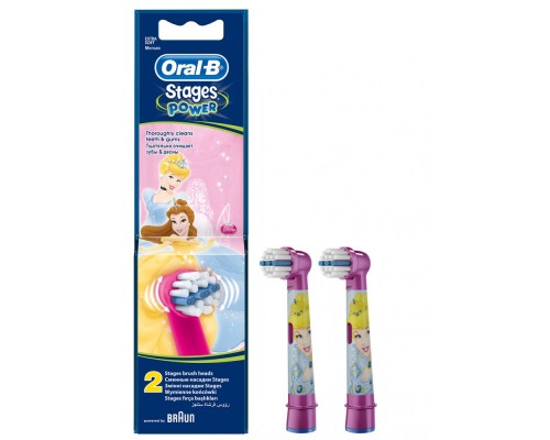Сменная насадка для зубных щеток Oral-B Kids Stages Power Принцессы, детские, 2шт, блистер