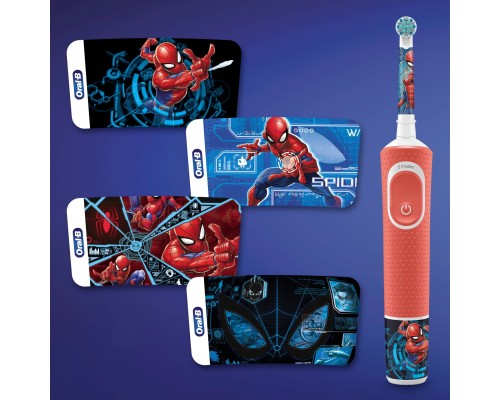 Электрическая зубная щетка Oral-B Vitality Kids Spiderman D100.413.2K, красный