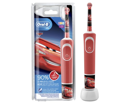 Электрическая зубная щетка Oral-B Vitality Kids Тачки D100.413.2K, красный