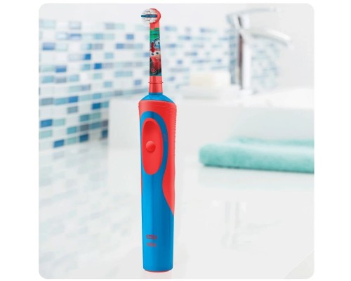 Электрическая зубная щетка Oral-B Stages Power Тачки D12.513K, синий/красный
