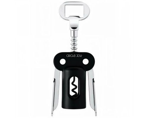 Двурычажный штопор открывалка Circle Joy Corkscrew (CJ-KP04), черный/серебристый