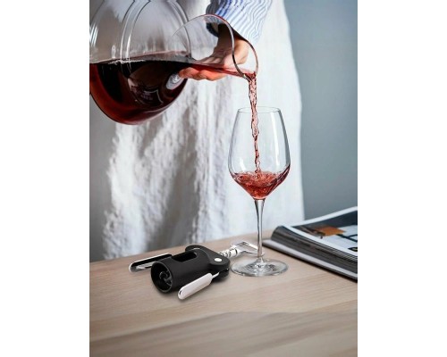 Двурычажный штопор открывалка Circle Joy Corkscrew (CJ-KP04), черный/серебристый