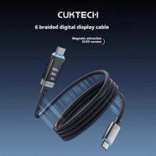 Кабель магнитный с дисплеем Cuktech Type-C - Type-C (CMC615P) 6A 240W 1,5м черный/серый