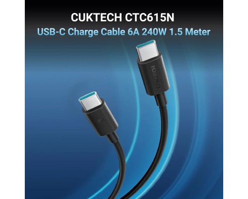 Кабель Cuktech Type-C - Type-C (CTC615N) 6A 240W 1,5м черный