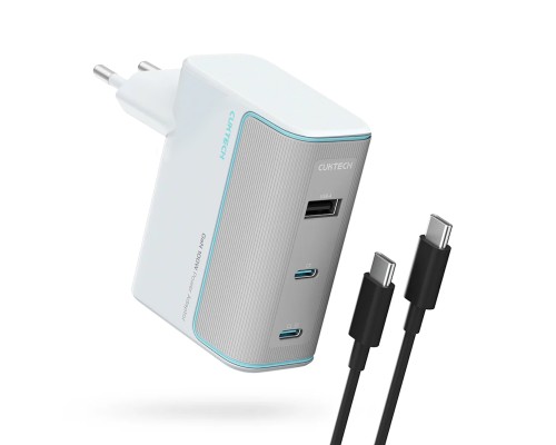Зарядное устройство Cuktech GaN 100W (AD1003EU) 2C+1A, с кабелем Type-C, белый
