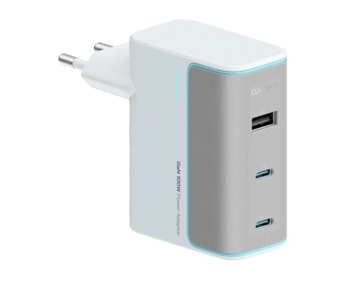 Зарядное устройство Cuktech GaN 100W (AD1003EU) 2C+1A, с кабелем Type-C, белый