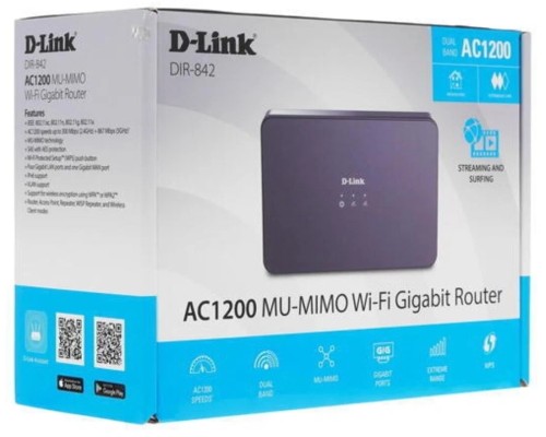 Wi-Fi роутер D-link DIR-842/S1, черный