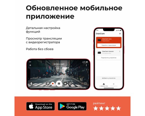 Видеорегистратор DaoCam Uno WiFi со светочувствительным сенсором Sony 327