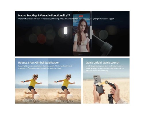 Стабилизатор для смартфона DJI Osmo Mobile 7P (OM 7P), серый / трипод / селфипалка