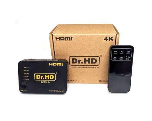 HDMI переключатель (Switch) Dr. HD SW 514 SL  (Переключатель HDMI 5 в 1)