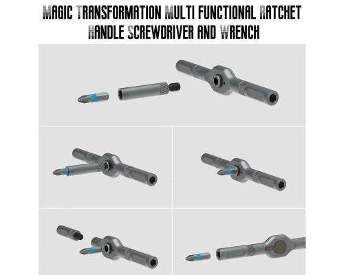 Отвертка с насадками DUKA / AtuMan RS1 Multipurpose Ratchet Screwdriver Set (24 предметов)