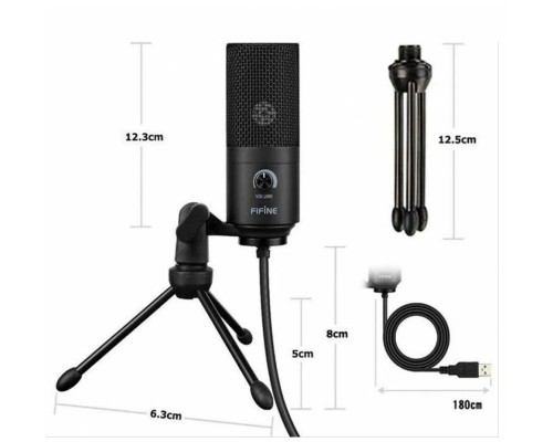 Конденсаторный микрофон Fifine K669B, черный