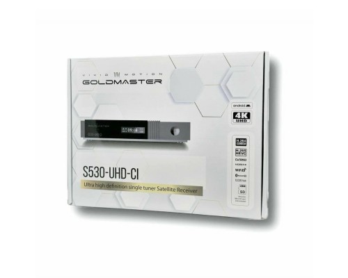 GoldMaster S530-UHD-CI DVB-S2/S2X Ultra HD 4K спутниковый ресивер на Android 10