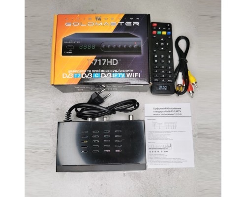 GoldMaster T717HD DVB-T/T2/C Цифровой эфирный приемник, приставка, ресивер