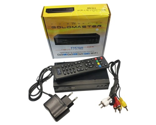GoldMaster T757HD DVB-T/T2/C Цифровой эфирный приемник, приставка, ресивер