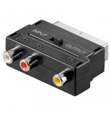 Переходник Scart-3RCA с переключателем (IN-OUT)