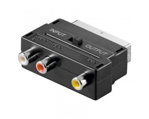 Переходник Scart-3RCA с переключателем (IN-OUT)