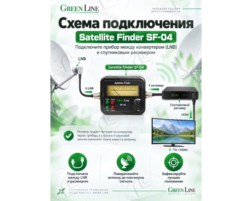SatFinder Green Line SF-04 (Сатфайндер)  - стрелочный (Прибор для настройки спутниковой антенны)