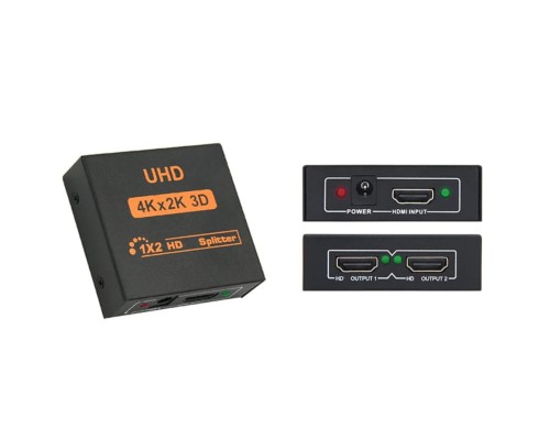 1x2 HDMI Splitter (Разветвитель / Делитель HDMI 1x2), черный