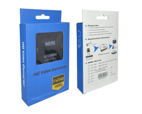 Конвертер-переходник из AV 3RCA (тюльпаны) в HDMI, 1080p, черный (AV2HDMI)