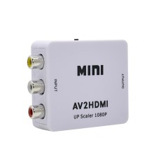Конвертер-переходник из AV 3RCA (тюльпаны) в HDMI, 1080p, белый (AV2HDMI)