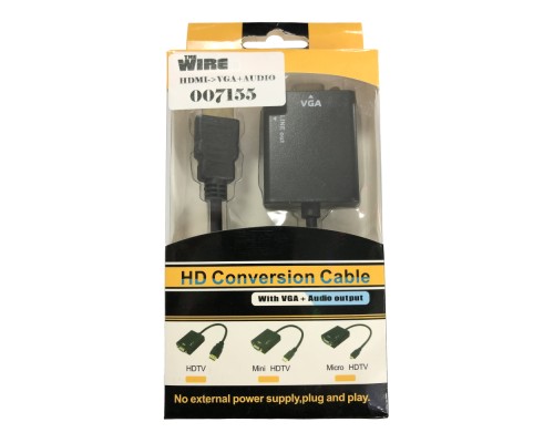 Конвертер-переходник из HDMI в VGA + 3,5 jack audio HDMI2VGA