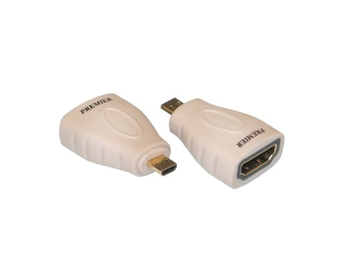 Переходник microHDMI (M)-HDMI (F) позолоченный Premier 5-895G