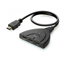 HDMI Switch 3 порта H54 HDMI 3x1 со встроенным HDMI кабелем (Переключатель HDMI 3 в 1)