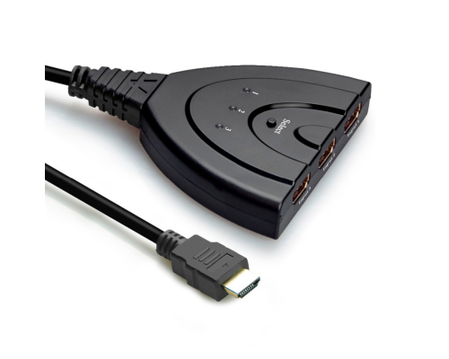 HDMI Switch 3 порта H54 HDMI 3x1 со встроенным HDMI кабелем (Переключатель HDMI 3 в 1)