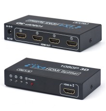 HDMI Splitter 1x4 (Разветвитель / Делитель HDMI 1x4), черный