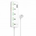 Сетевой фильтр Hoco AC13A 5 гнезд + Type-C USB-C + 3USB 1.5м 2,5кВт белый