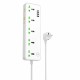 Сетевой фильтр Hoco AC13A 5 гнезд + Type-C USB-C + 3USB 1.5м 2,5кВт белый